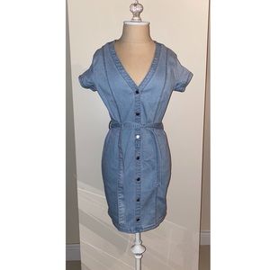 Denim fitted Midi Dress Guess